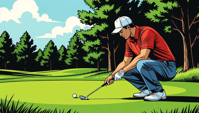 ラグパッティング：3パット撲滅の秘訣 - illustration for practice green drills effective