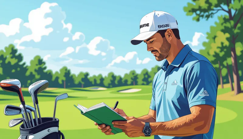 アマチュアゴルファーのための簡易版情報収集法 - illustration for practice round information gathering