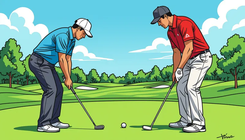 プロゴルファーのプレショットルーティン事例 - illustration for pre shot routine creation effect