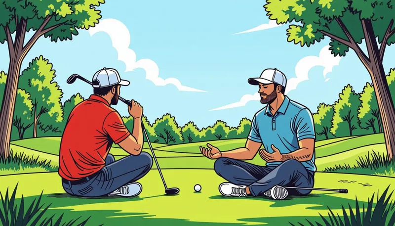 ゴルフにおけるプレッシャーとメンタルの関係 - illustration for pressure mental training golf