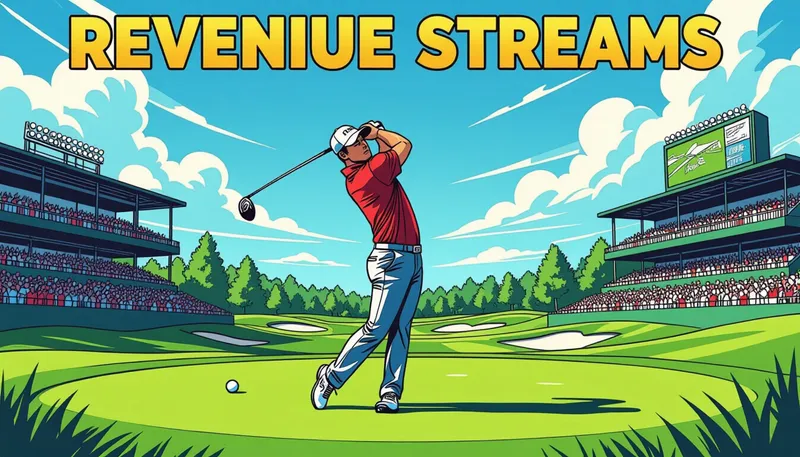 選手の報酬体系と収入構造 - illustration for pro golf tour business model