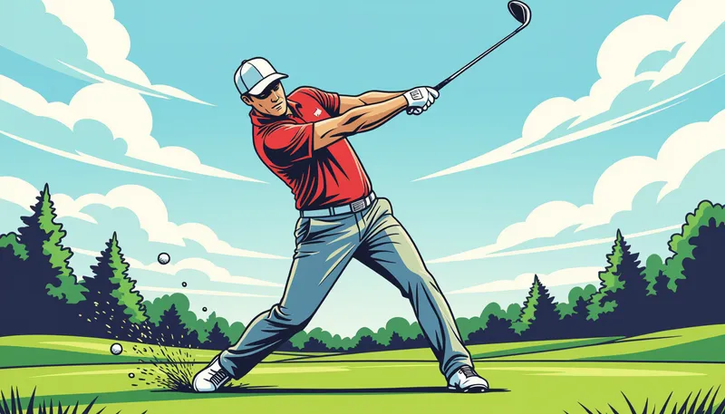 X-ファクターとバイオメカニクス - illustration for pro golfer swing technique analysis