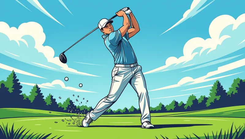 プロのスイングから学ぶ実践的ポイント - illustration for pro golfer swing technique analysis