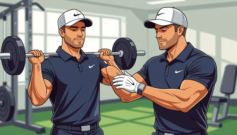 メンタルトレーニングとコンディショニング - illustration for pro golfer training regimen