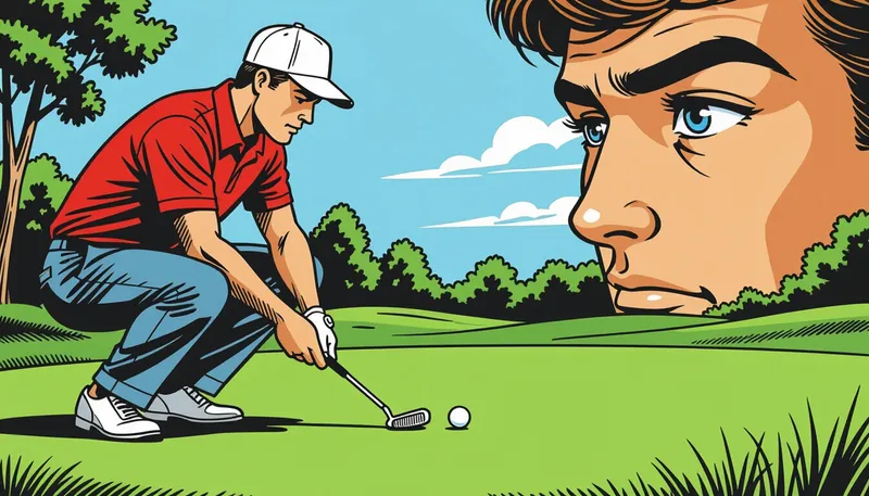 パターストロークの基本：振り子の動き - illustration for putter grip stance technique