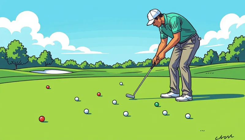 コースでできる実践的練習 - illustration for putting distance control practice