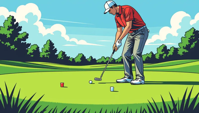 距離感向上のための重要ポイント - illustration for putting distance control practice