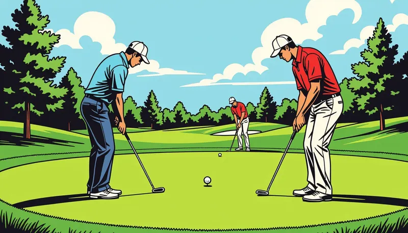 グリーン保護のための実践 - illustration for putting green rules etiquette