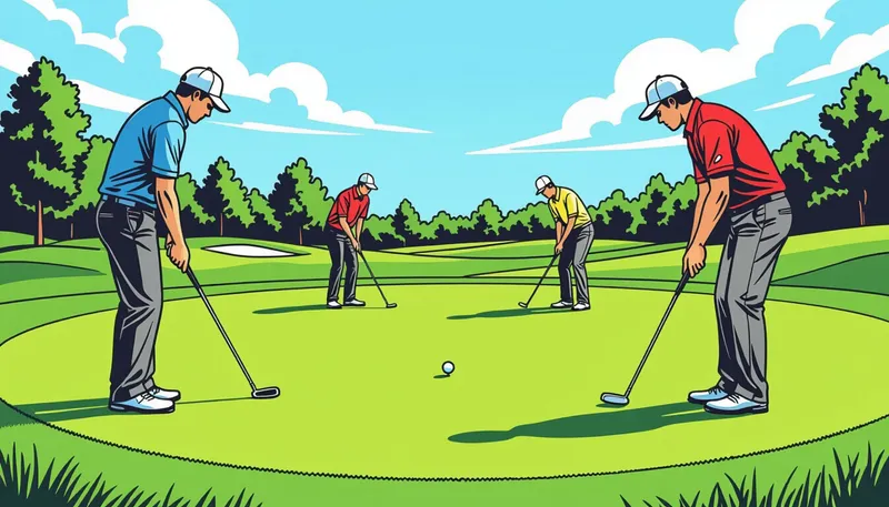 よくある違反とその対処法 - illustration for putting green rules etiquette