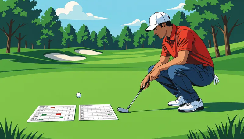 データに基づくパット数削減の6ステップ戦略 - illustration for putting stats analysis reduction