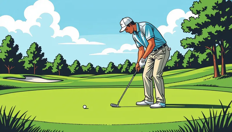 距離感を磨く練習方法 - illustration for putting stroke basic motion