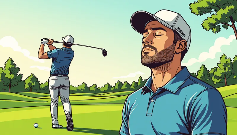 軽いジャンプとボディムーブメント - illustration for relaxation techniques golf tension