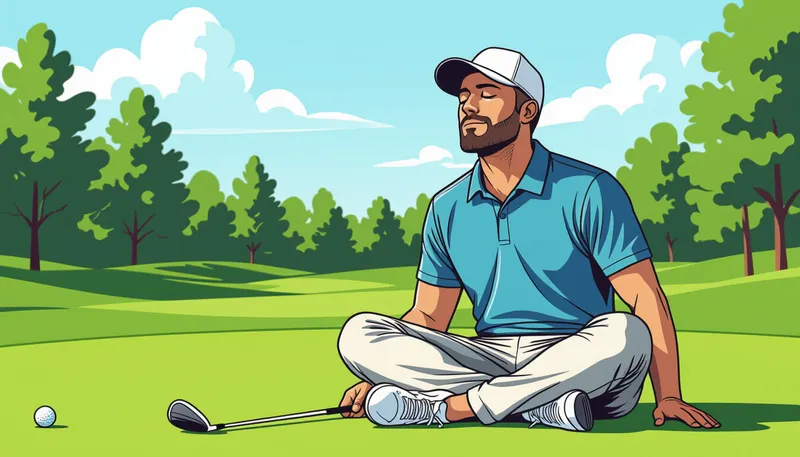 ラウンド前のリラクゼーション準備 - illustration for relaxation techniques golf tension