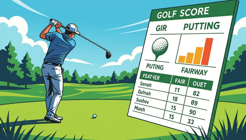 グリーン・イン・レギュレーション（GIR）：最も重要な要素 - illustration for score components analysis golf