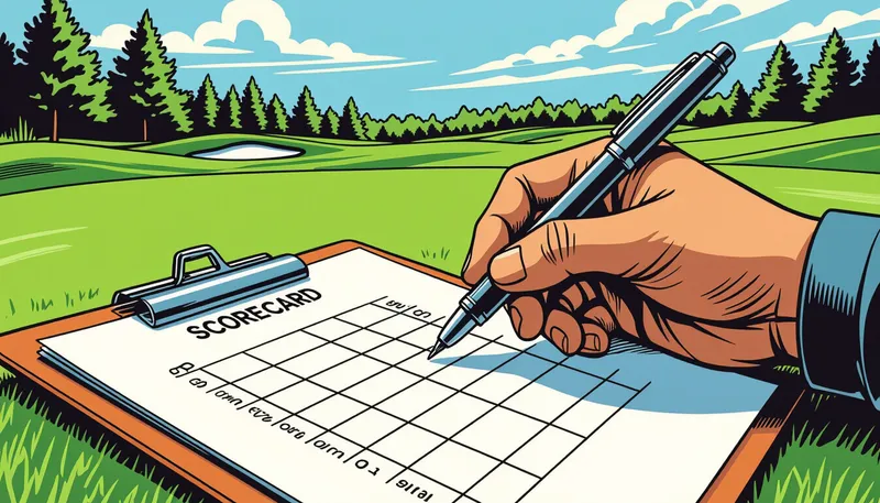 プレー中の正しい記入方法 - illustration for scorecard correct marking method