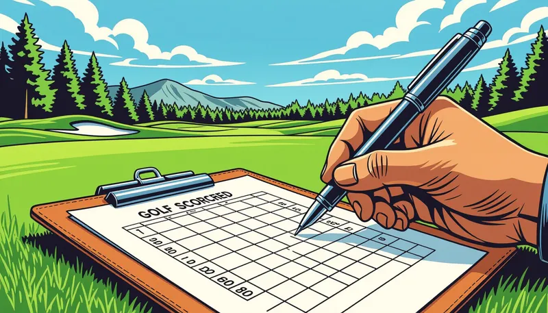 プレー後の確認とアテスト - illustration for scorecard correct marking method