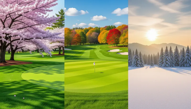 秋のゴルフコース：ベストシーズンの攻略法 - illustration for seasonal course changes golf