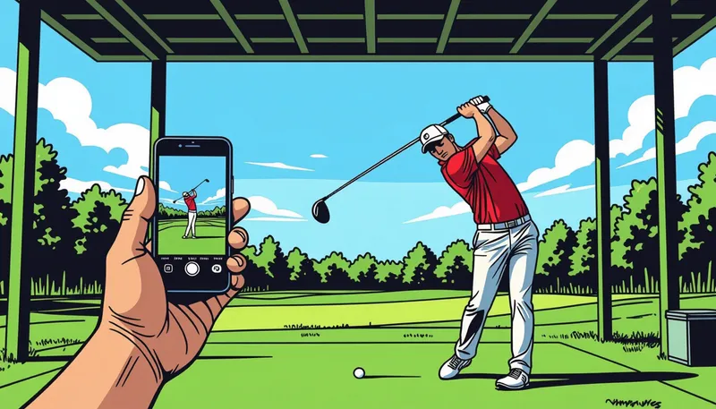 独学とレッスンのハイブリッド戦略 - illustration for self taught golf improvement