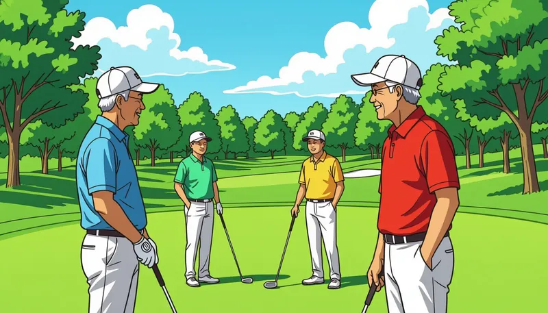 SNSとオンラインコミュニティの活用 - illustration for senior golf friends making tips