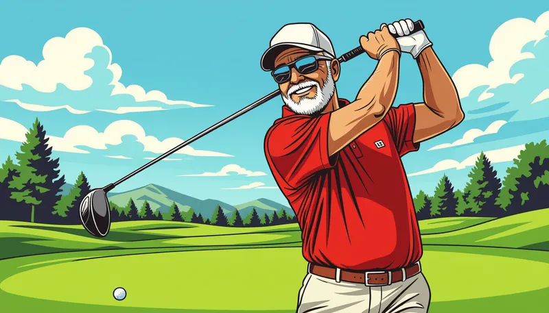 シャフト選びの科学：フレックスと重量の関係 - illustration for senior golfer equipment recommendations
