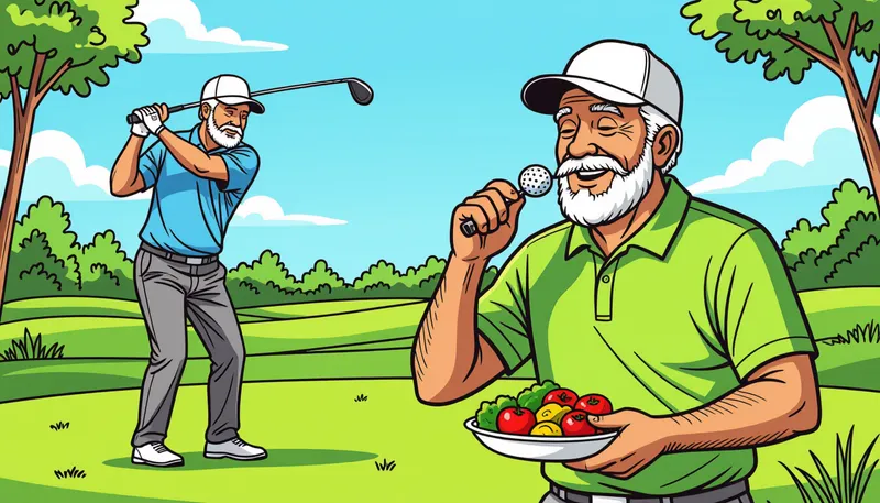 食事と休養の重要性 - illustration for シニアゴルファーの体力維持法