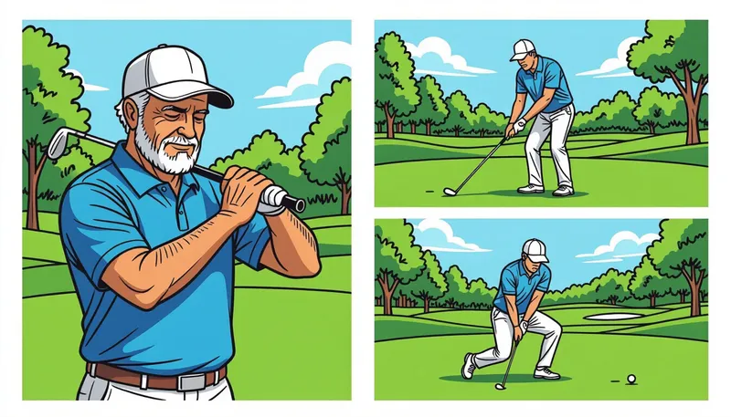 正しいスイング技術と怪我予防 - illustration for senior golfer injury prevention tips