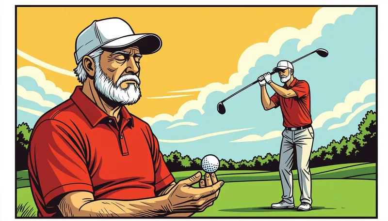 ミスショット後の気持ちの切り替え術 - illustration for senior golfer mental game tips