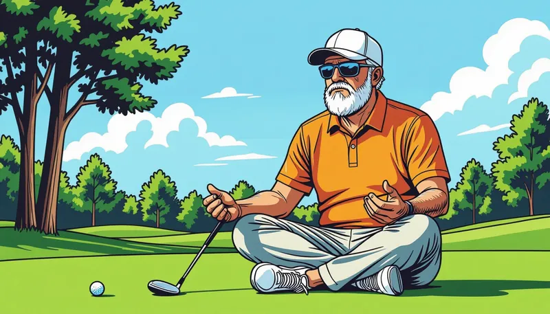 集中力を18ホール維持する方法 - illustration for senior golfer mental game tips