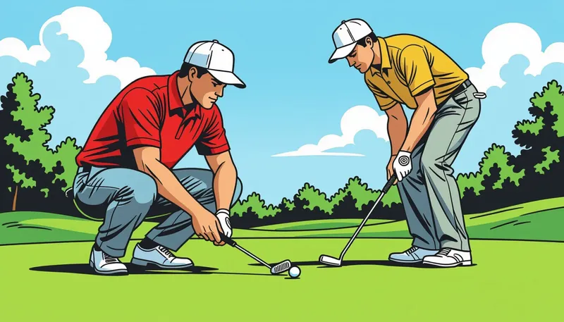 効果的な練習方法とドリル - illustration for short putt technique confidence
