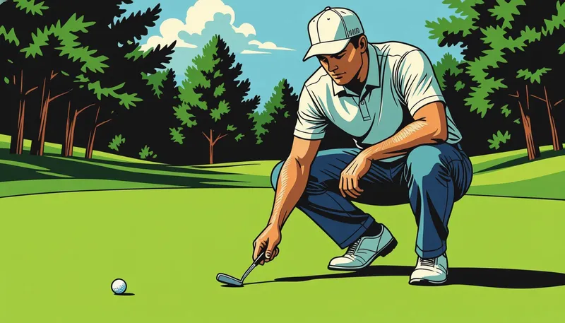 距離感の磨き方とグリーンの読み方 - illustration for short putt technique confidence