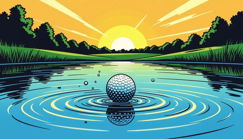 水切りショットに最適なクラブ選択 - illustration for skip shot water technique