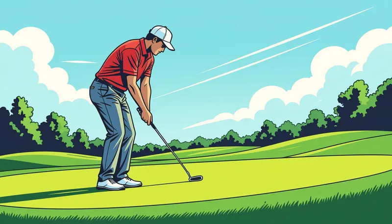 傾斜の読み方：2つの重要ポイント - illustration for sloped putt technique