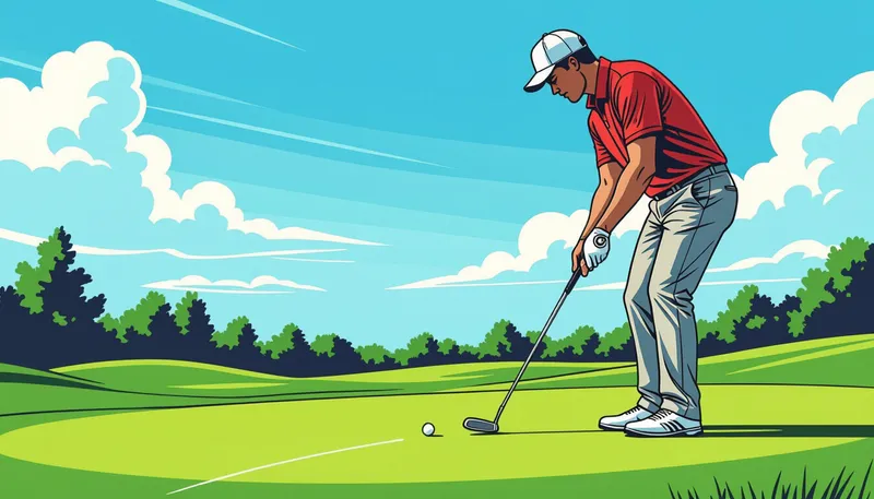 上り傾斜パットのテクニック - illustration for sloped putt technique