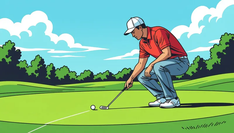 練習方法とドリル - illustration for sloped putt technique