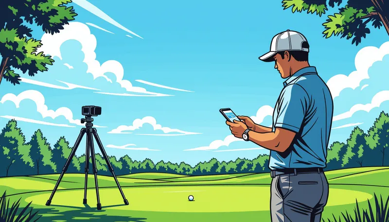 主要なスイング分析アプリの特徴 - illustration for swing analysis app usage