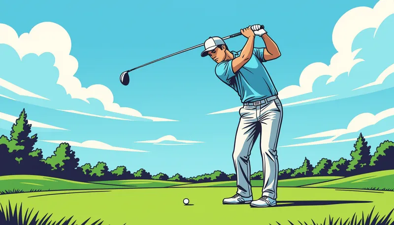 プロゴルファーのルーティン事例と学び - illustration for tee shot routine creation