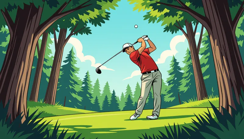 スイングテクニック：フルスイングは厳禁 - illustration for tree trouble escape shot