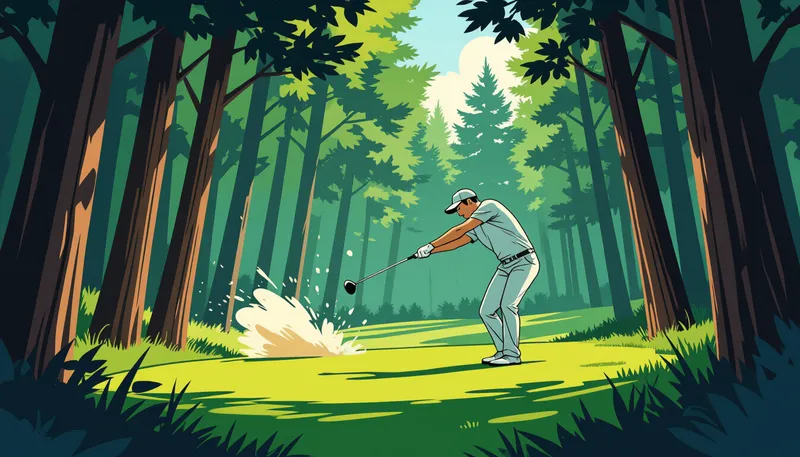 林からのショット：まず確認すべき3つのポイント - illustration for tree trouble shot recovery