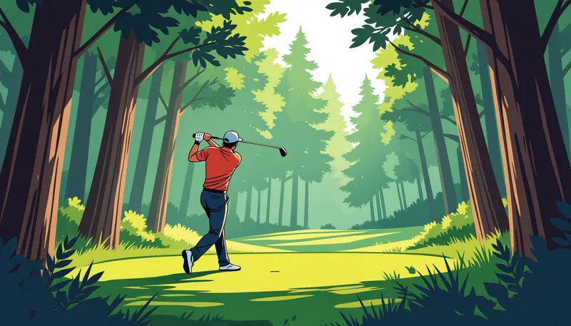 低弾道パンチショットの打ち方 - illustration for tree trouble shot recovery