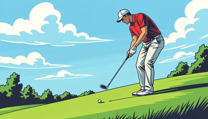 クラブ選択の重要性 - illustration for uphill lie shot technique