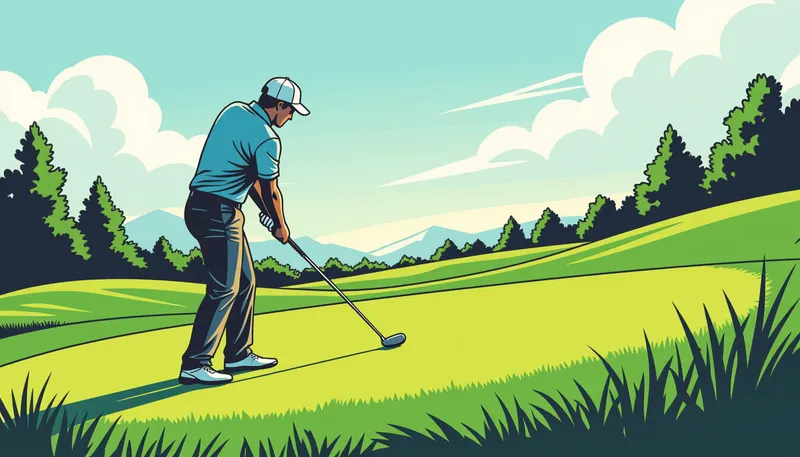 よくある失敗とその対処法 - illustration for uphill lie shot technique