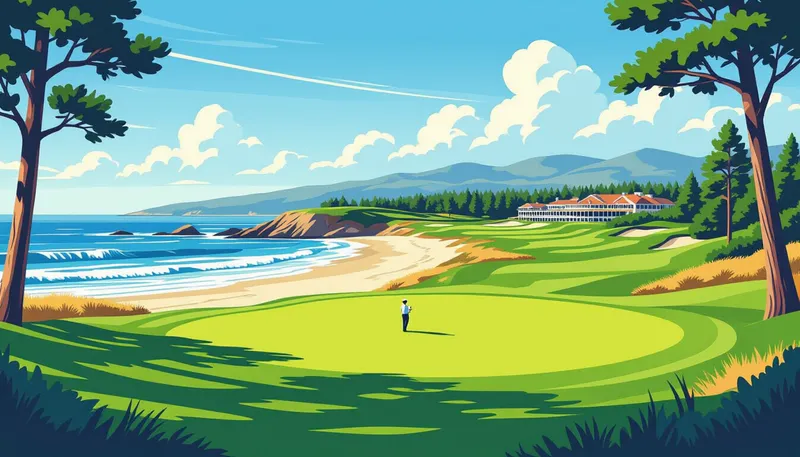 アメリカ本土の主要ゴルフデスティネーション - illustration for usa mainland golf trip plan