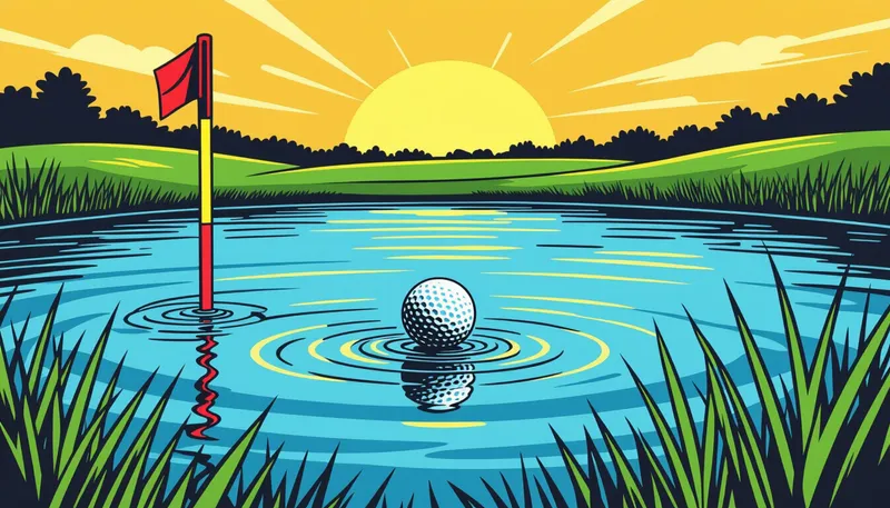 2023年のルール変更：後方線上の救済 - illustration for water hazard rules handling
