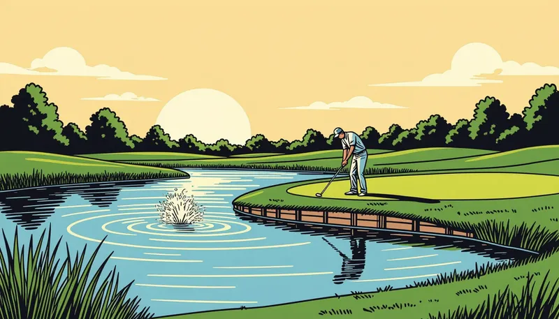 池越えショットの心理学：なぜミスが起こるのか - illustration for water hazard strategy