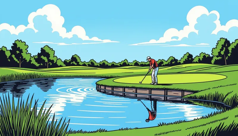 レイアップという賢い選択 - illustration for water hazard strategy