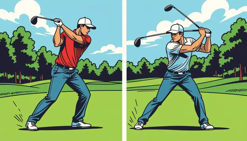 理想的な体重移動の流れ - illustration for weight transfer golf swing power