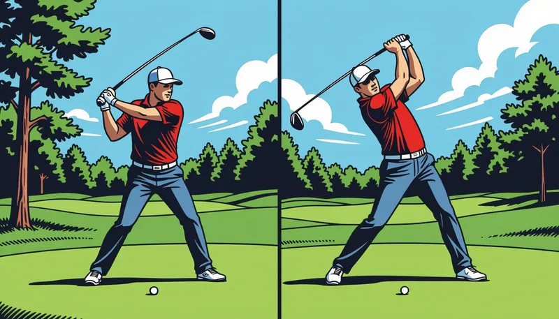 体重移動を習得する効果的な練習方法 - illustration for weight transfer golf swing power