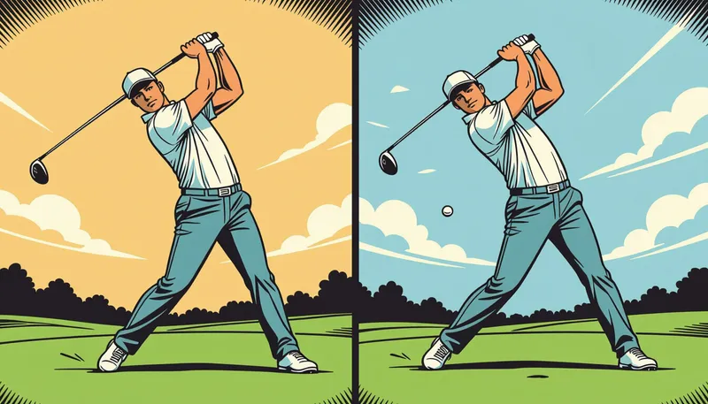 クラブ別の体重移動のポイント - illustration for weight transfer golf swing power