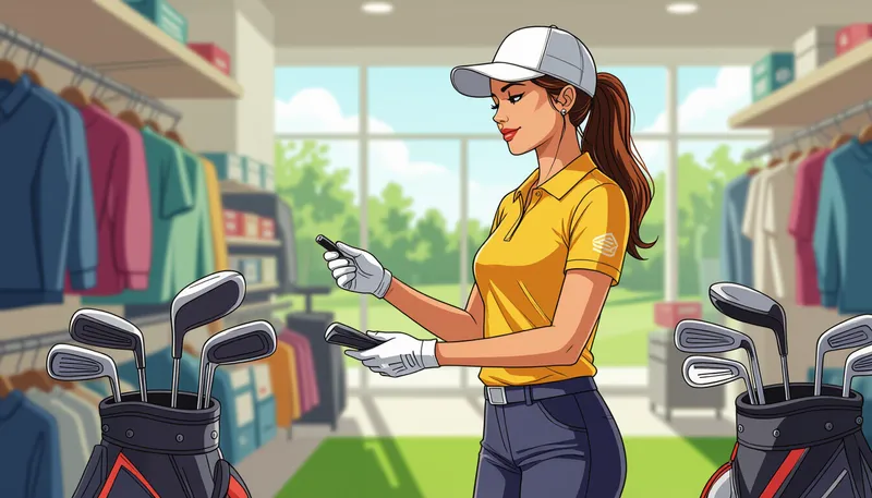 ゴルフウェアとアクセサリーの選び方 - illustration for women golf equipment selection guide