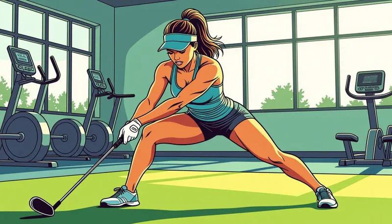 自宅でできる女性向け体幹トレーニング - illustration for women golfer fitness training
